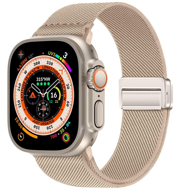 Cinturino elastico in nylon con doppia fibbia magnetica., For Apple Watch 49mm / 46mm / 45mm / 44mm
