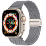Cinturino elastico in nylon con doppia fibbia magnetica., For Apple Watch 49mm / 46mm / 45mm / 44mm