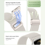 Cinturino elastico in nylon con doppia fibbia magnetica., For Apple Watch 49mm / 46mm / 45mm / 44mm