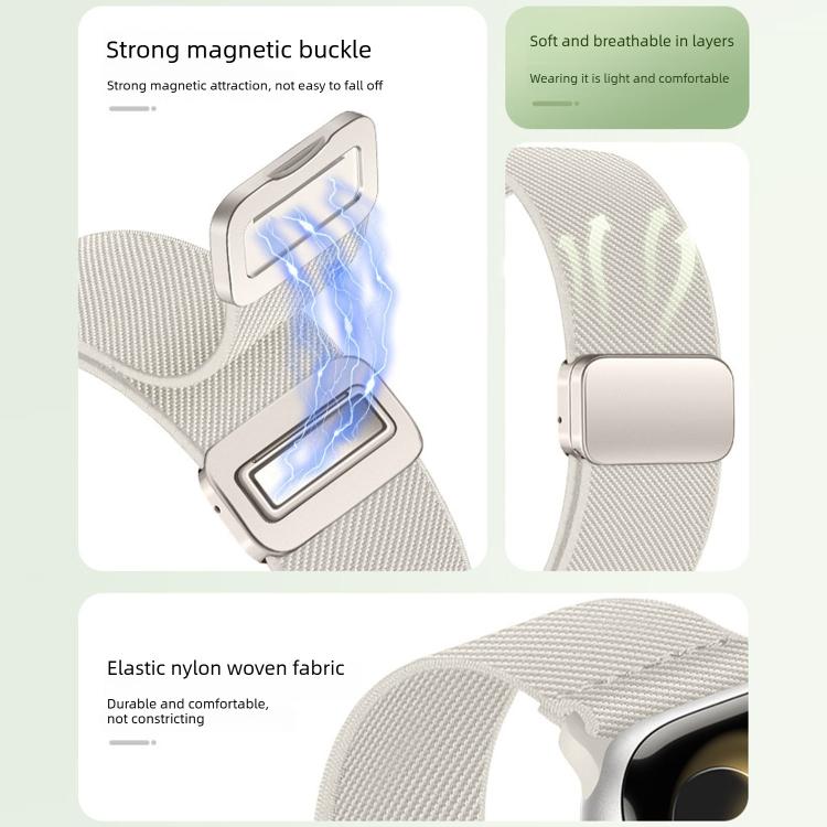 Cinturino elastico in nylon con doppia fibbia magnetica., For Apple Watch 49mm / 46mm / 45mm / 44mm