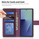 Custodia per telefono Lingdun in ecopelle vegana, pieghevole e magnetica, con chiusura rimovibile., For Samsung Galaxy Z Fold7 5G