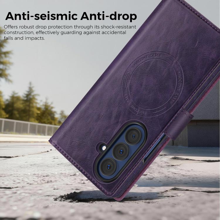 Custodia per telefono Lingdun in ecopelle vegana, pieghevole e magnetica, con chiusura rimovibile., For Samsung Galaxy Z Fold7 5G