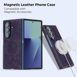 Custodia per telefono Lingdun in ecopelle vegana, pieghevole e magnetica, con chiusura rimovibile., For Samsung Galaxy Z Fold7 5G