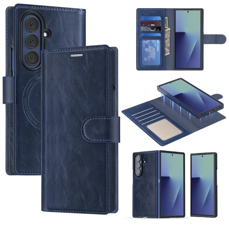 Custodia per telefono Lingdun in ecopelle vegana, pieghevole e magnetica, con chiusura rimovibile., For Samsung Galaxy Z Fold7 5G