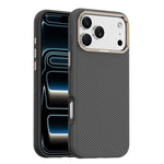 Custodia per telefono Mocome in Kevlar con texture in fibra di carbonio, magnetica e antiurto., For iPhone 17 Pro Max
