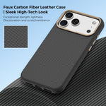 Custodia per telefono Mocome in Kevlar con texture in fibra di carbonio, magnetica e antiurto., For iPhone 17 Pro Max