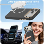 Custodia per telefono Mocome in Kevlar con texture in fibra di carbonio, magnetica e antiurto., For iPhone 17 Pro Max