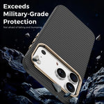 Custodia per telefono Mocome in Kevlar con texture in fibra di carbonio, magnetica e antiurto., For iPhone 17 Pro Max