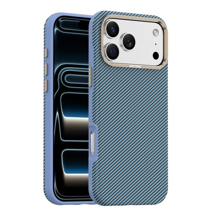 Custodia per telefono Mocome in Kevlar con texture in fibra di carbonio, magnetica e antiurto., For iPhone 17 Pro Max