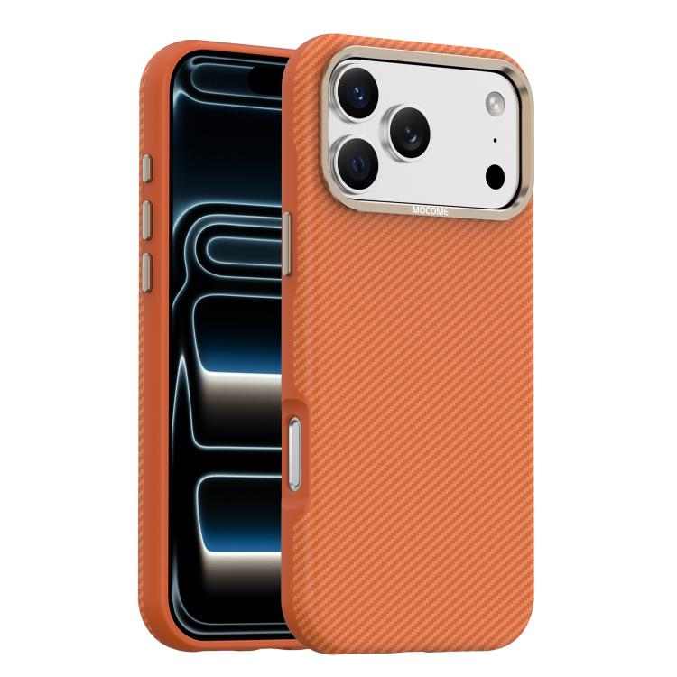 Custodia per telefono Mocome in Kevlar con texture in fibra di carbonio, magnetica e antiurto., For iPhone 17 Pro Max