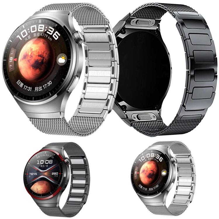 Pulsante di interfaccia senza soluzione di continuità Cinturino magnetico in acciaio inossidabile a forma di I, For Huawei Watch 4 Pro