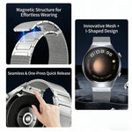 Pulsante di interfaccia senza soluzione di continuità Cinturino magnetico in acciaio inossidabile a forma di I, For Huawei Watch 4 Pro