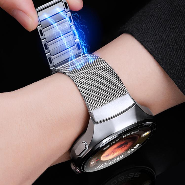 Pulsante di interfaccia senza soluzione di continuità Cinturino magnetico in acciaio inossidabile a forma di I, For Huawei Watch 4 Pro