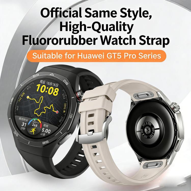 Cinturino per orologio in fluoroelastomero a tinta unita con sgancio rapido a pulsante, 22mm
