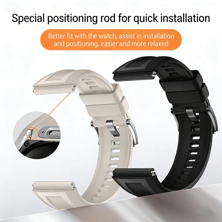 Cinturino per orologio in fluoroelastomero a tinta unita con sgancio rapido a pulsante, 22mm
