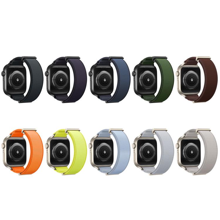 Cinturino per orologio in nylon con chiusura magnetica a doppio snodo e punta in metallo, con punta in metallo., For Apple Watch 49mm / 46mm / 45mm / 44mm, For Apple Watch 42mm / 41mm / 40mm / 38mm