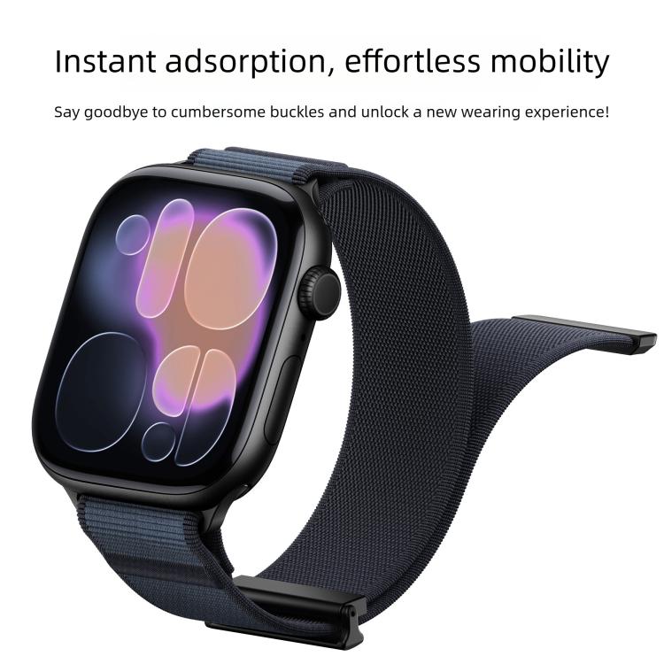 Cinturino per orologio in nylon con chiusura magnetica a doppio snodo e punta in metallo, con punta in metallo., For Apple Watch 49mm / 46mm / 45mm / 44mm, For Apple Watch 42mm / 41mm / 40mm / 38mm