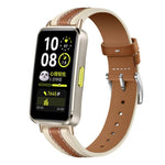 Cinturino per orologio in vera pelle con cuciture composite, For Huawei Band 10 / 9 / 8