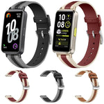 Cinturino per orologio in vera pelle con cuciture composite, For Huawei Band 10 / 9 / 8
