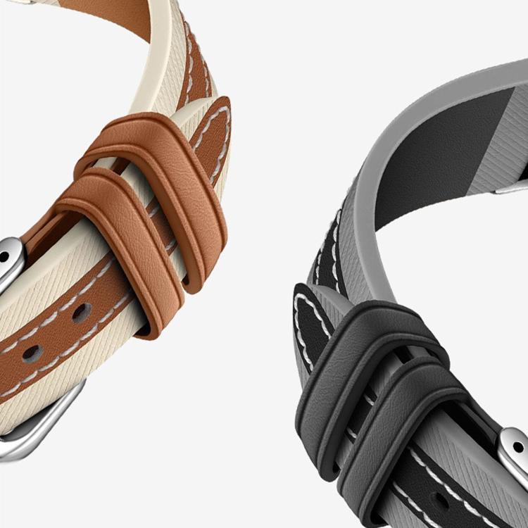 Cinturino per orologio in vera pelle con cuciture composite, For Huawei Band 10 / 9 / 8