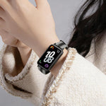 Cinturino per orologio in vera pelle con cuciture composite, For Huawei Band 10 / 9 / 8