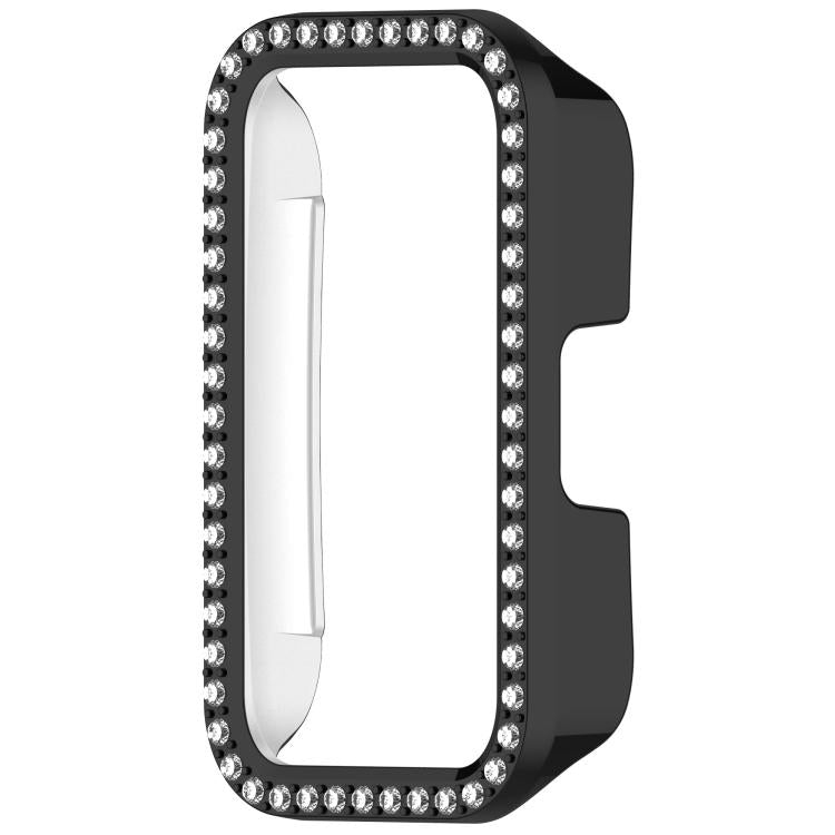 Custodia protettiva per orologio in policarbonato cavo con mezza copertura e fila singola di diamanti., For Huawei Band 11