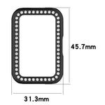 Custodia protettiva per orologio in policarbonato cavo con mezza copertura e fila singola di diamanti., For Huawei Band 11