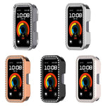 Custodia protettiva per orologio in policarbonato cavo con mezza copertura e fila singola di diamanti., For Huawei Band 11