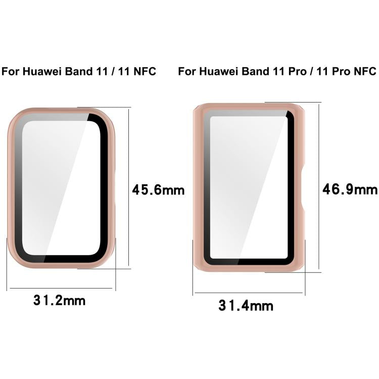 Custodia protettiva per orologio con pellicola temperata integrata in PC., For Huawei Band 11 Pro / 11 Pro NFC, For Huawei Band 11 / 11 NFC