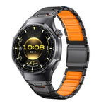 Cinturino per orologio Mecha Knight con chiusura magnetica e inserti in silicone in lega di titanio, 22mm