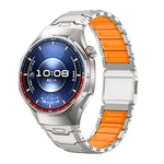 Cinturino per orologio Mecha Knight con chiusura magnetica e inserti in silicone in lega di titanio, 22mm