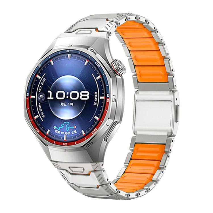 Cinturino per orologio Mecha Knight con chiusura magnetica e inserti in silicone in lega di titanio, 22mm