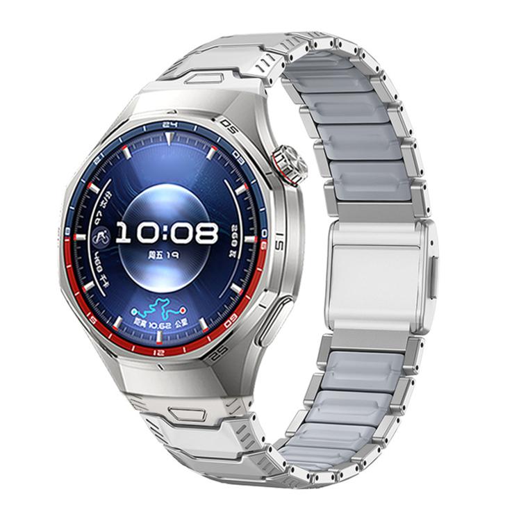 Cinturino per orologio Mecha Knight con chiusura magnetica e inserti in silicone in lega di titanio, 22mm