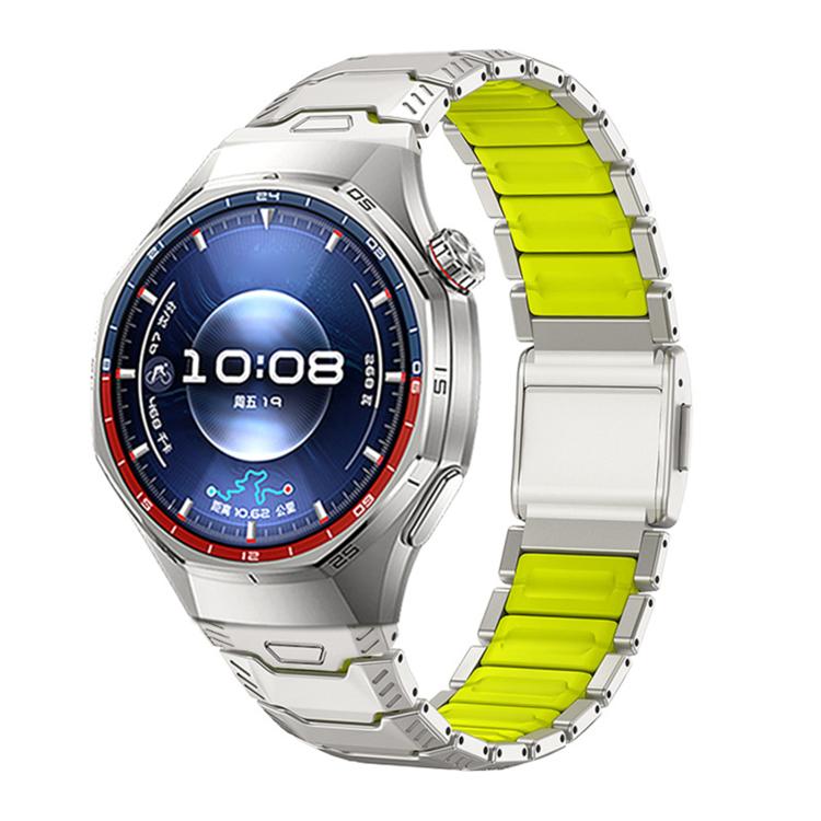 Cinturino per orologio Mecha Knight con chiusura magnetica e inserti in silicone in lega di titanio, 22mm