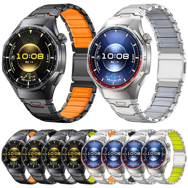 Cinturino per orologio Mecha Knight con chiusura magnetica e inserti in silicone in lega di titanio, 22mm