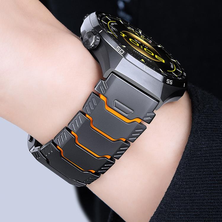 Cinturino per orologio Mecha Knight con chiusura magnetica e inserti in silicone in lega di titanio, 22mm