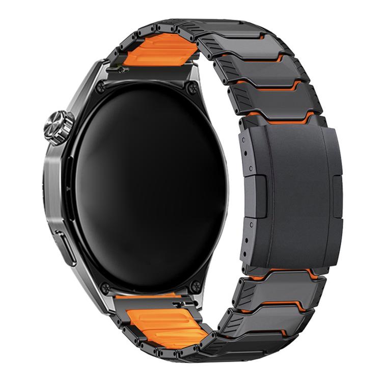 Cinturino per orologio in lega di titanio con fibbia a tartaruga Mecha Knight e inserti in silicone., 22mm