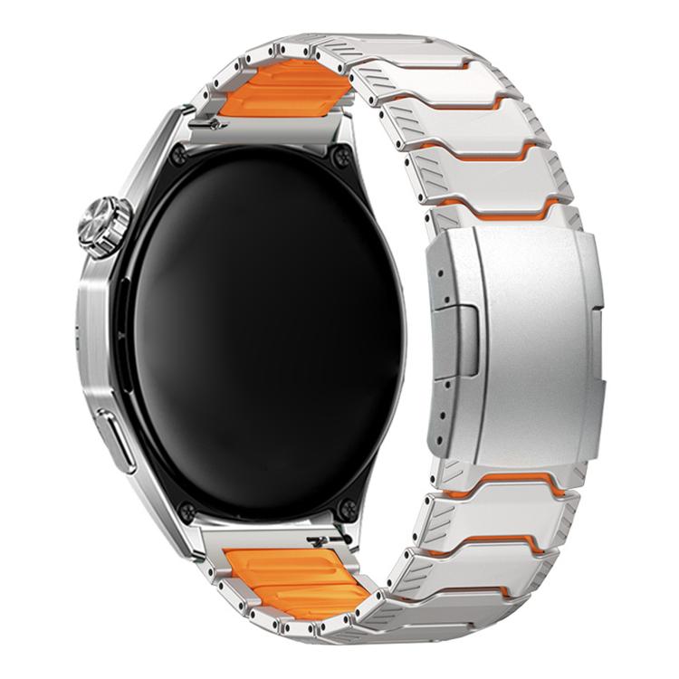 Cinturino per orologio in lega di titanio con fibbia a tartaruga Mecha Knight e inserti in silicone., 22mm