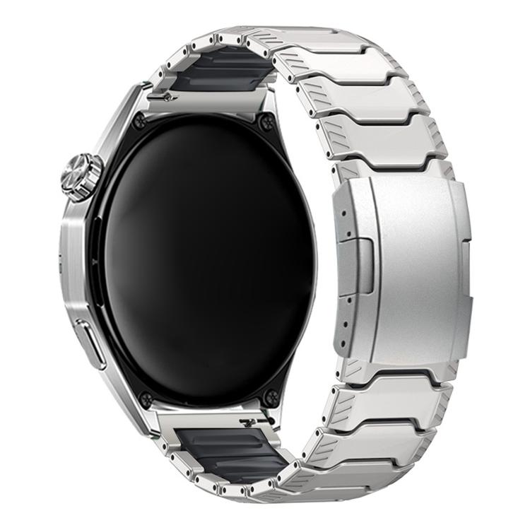 Cinturino per orologio in lega di titanio con fibbia a tartaruga Mecha Knight e inserti in silicone., 22mm