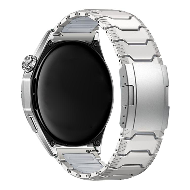Cinturino per orologio in lega di titanio con fibbia a tartaruga Mecha Knight e inserti in silicone., 22mm