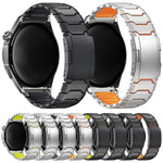 Cinturino per orologio in lega di titanio con fibbia a tartaruga Mecha Knight e inserti in silicone., 22mm