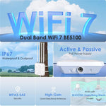 WAVLINK BE5100 WN573HBE2 With 8dBi High Gain Antenna IP67 Waterproof WiFi 7 Outdoor Router, US Plug, EU Plug, UK Plug, AU Plug