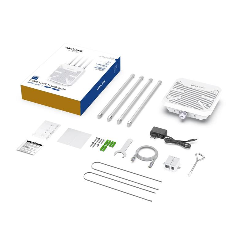 WAVLINK BE5100 WN573HBE2 With 8dBi High Gain Antenna IP67 Waterproof WiFi 7 Outdoor Router, US Plug, EU Plug, UK Plug, AU Plug