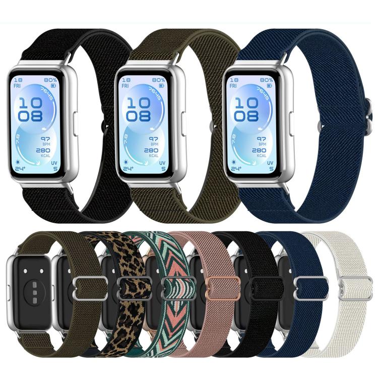 Cinturino per orologio in nylon intrecciato elastico con fibbia scorrevole., For Huawei Band 11 / Band 11 Pro