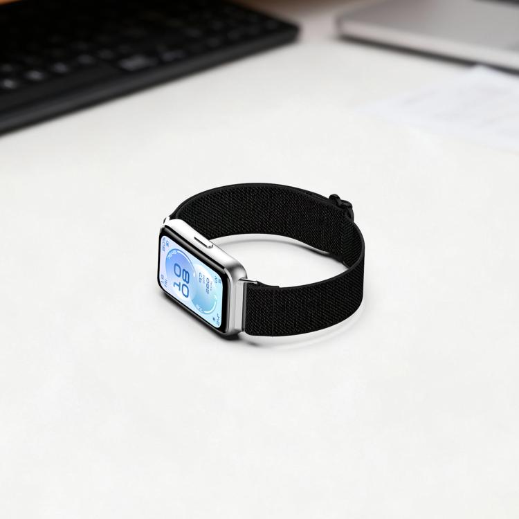 Cinturino per orologio in nylon intrecciato elastico con fibbia scorrevole., For Huawei Band 11 / Band 11 Pro