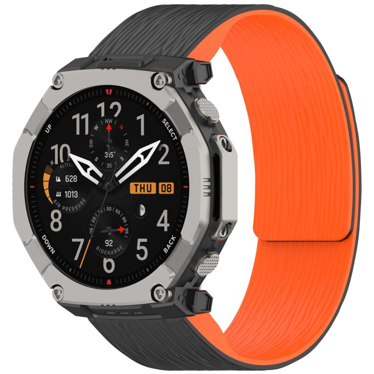 Cinturino per orologio magnetico in silicone con texture plissettata., For Amazfit T-Rex Ultra 2