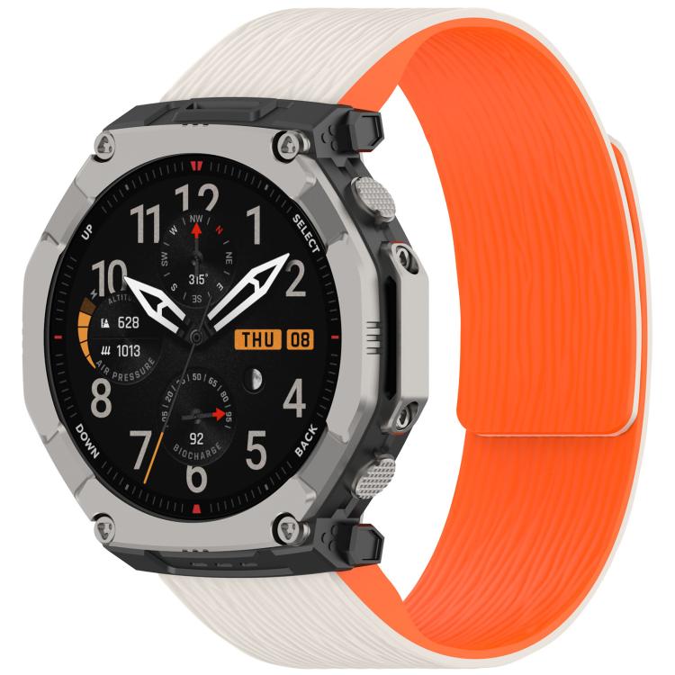 Cinturino per orologio magnetico in silicone con texture plissettata., For Amazfit T-Rex Ultra 2