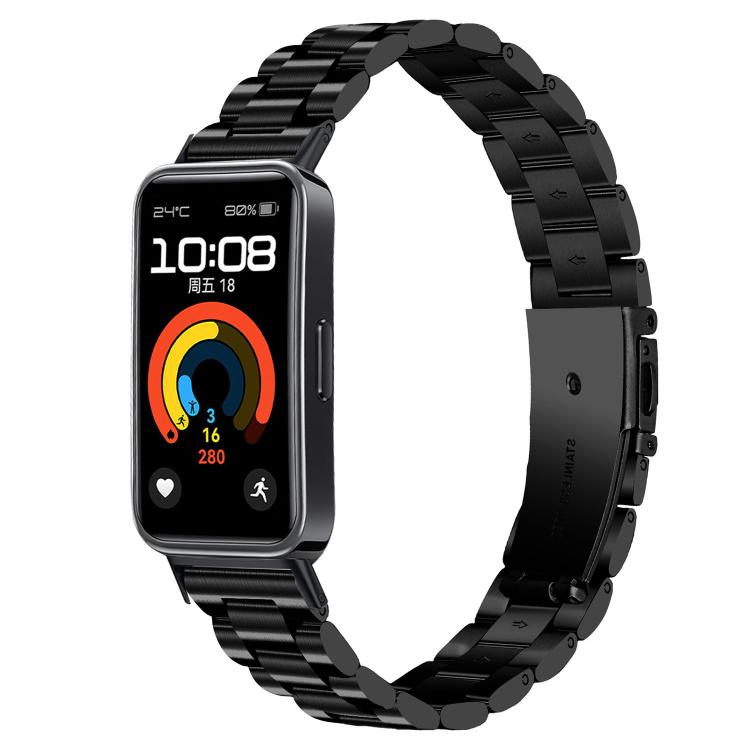 Cinturino sottile in acciaio inossidabile con tre perline per orologio., For Huawei Band 11 / Band 11 Pro