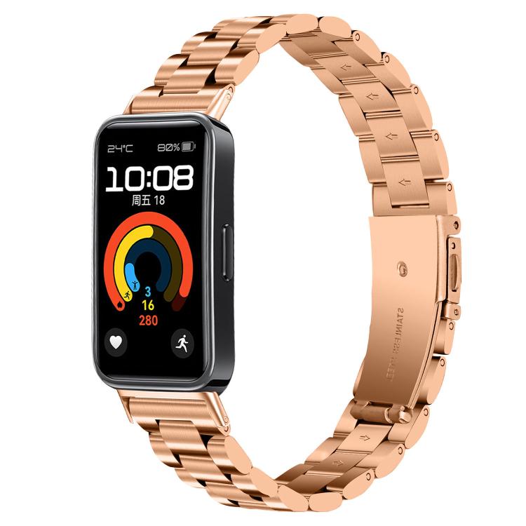 Cinturino sottile in acciaio inossidabile con tre perline per orologio., For Huawei Band 11 / Band 11 Pro
