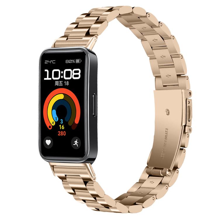 Cinturino sottile in acciaio inossidabile con tre perline per orologio., For Huawei Band 11 / Band 11 Pro